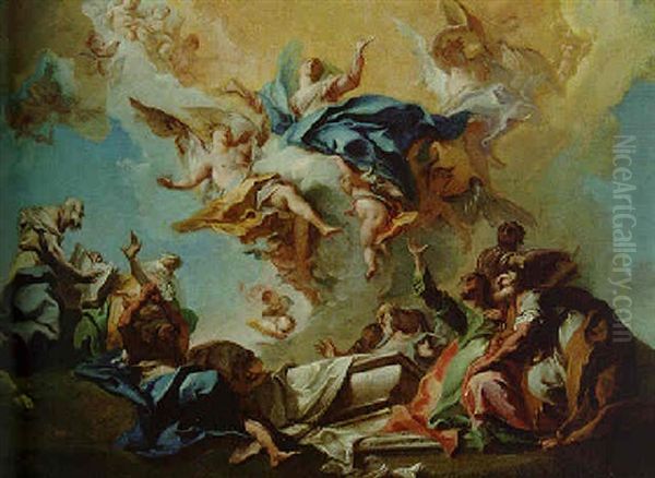 The Assumption Of The Virgin Oil Painting by Carlo Innocenzo Carlone