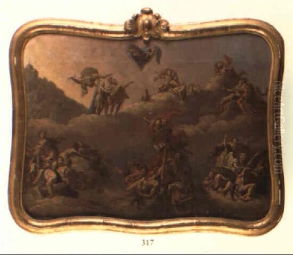 Allegoriskt Motiv Med Antikens Gudar Oil Painting by Carlo Innocenzo Carlone