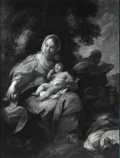 The Rest On The Flight Into Egypt Oil Painting by Carlo Innocenzo Carlone