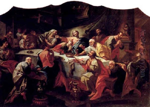 The Last Supper Oil Painting by Carlo Innocenzo Carlone