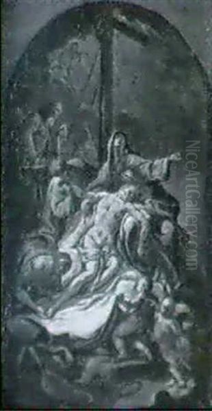 Beweinung Christi Unter Dem Kreuz Oil Painting by Carlo Innocenzo Carlone