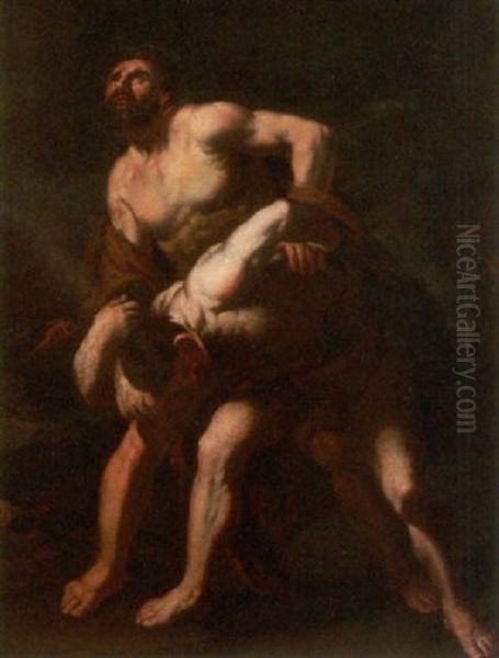 Herkules Besiegt Achelous (?) Oil Painting by Giovanni Battista Carlone