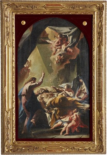 The Death Of Saint Joseph, Modellstudie For Altartavla Oil Painting by Carlo Innocenzi Carloni