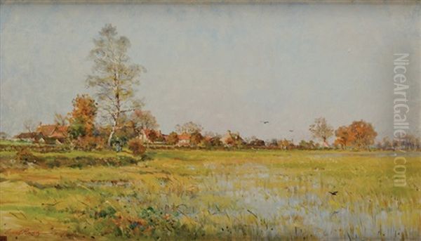 Les Patouillages De Marcilly-en-gault, Sologne Oil Painting by Mario Cornilleau Raoul Carl-Rosa