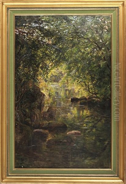 Waldbach Oil Painting by Carl Carlsen