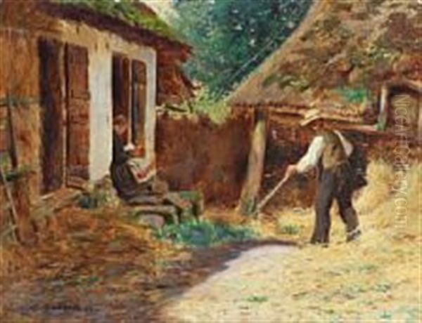 At The Time Of The Harvest, Midsummer Oil Painting by Carl Carlsen