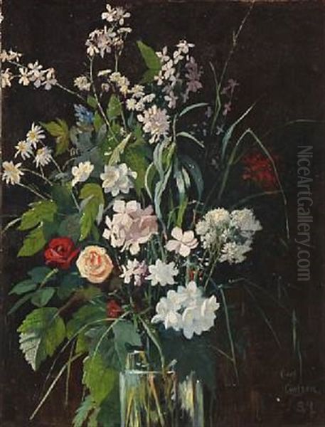 Still Life With Flowers In A Vase Oil Painting by Carl Carlsen