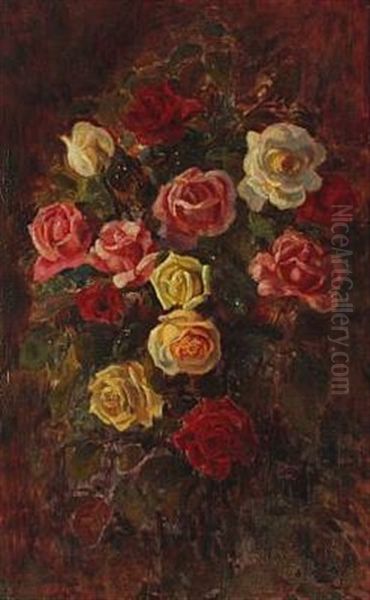 Roses Oil Painting by Carl Carlsen