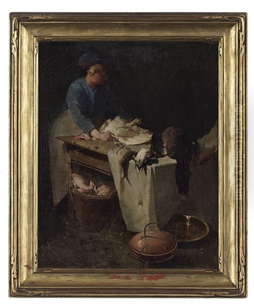 The Kitchen Maid Oil Painting by Emil Carlsen