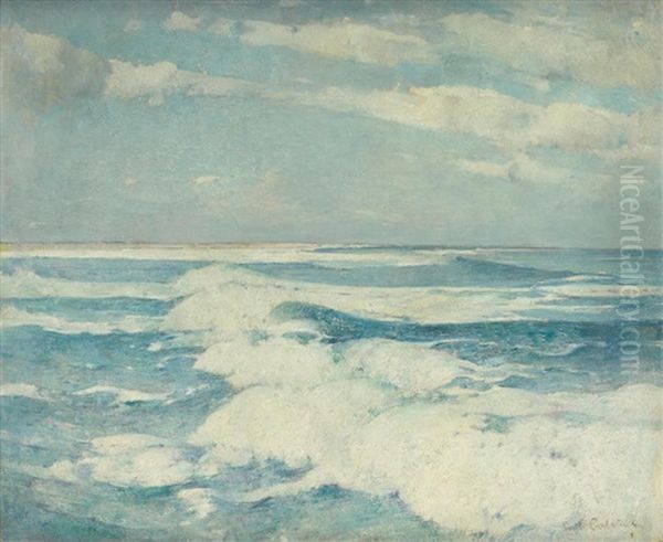 Side Running Sea Oil Painting by Emil Carlsen