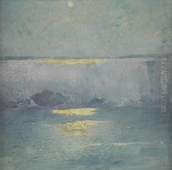 Moonlight On Niagara Oil Painting by Emil Carlsen