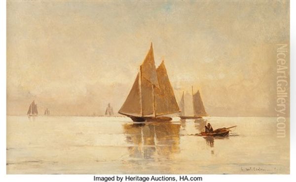 Sailboats In The Evening Oil Painting by Emil Carlsen