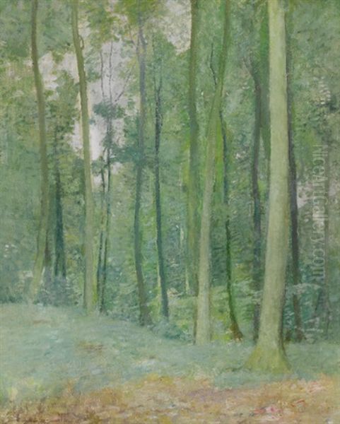 Wooded Landscape Oil Painting by Emil Carlsen