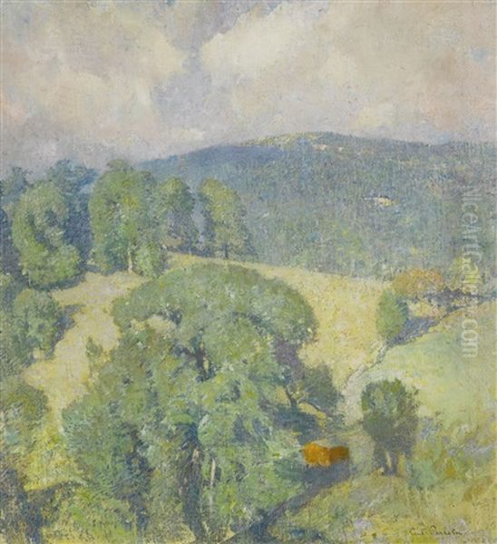 Connecticut Hillside Oil Painting by Emil Carlsen