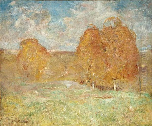 Trees In Autumn Oil Painting by Emil Carlsen