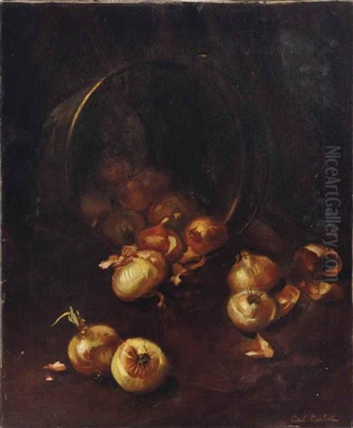 Still Life With Onions Oil Painting by Emil Carlsen