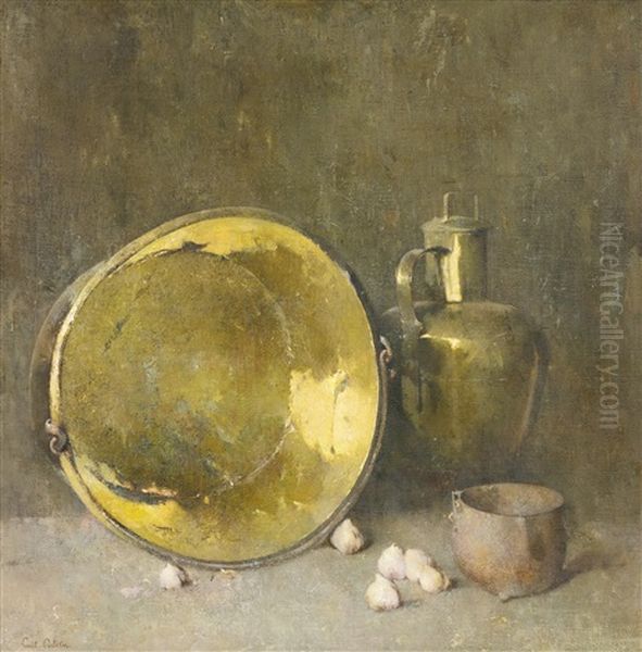 Arrangement In Gray Oil Painting by Emil Carlsen