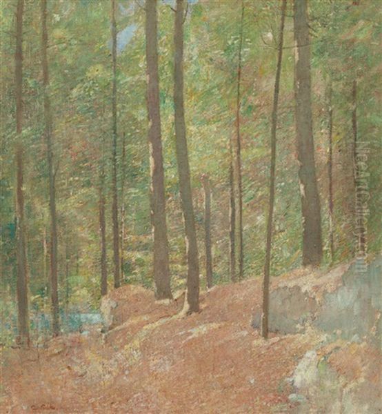 In The Pine Woods Oil Painting by Emil Carlsen