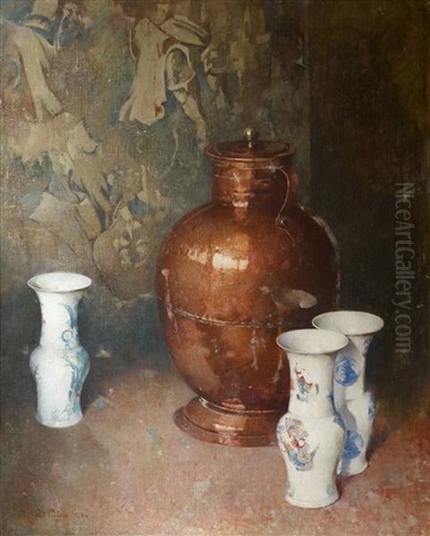 Copper And Porcelain Oil Painting by Emil Carlsen