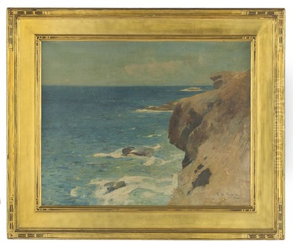 Cliffs Along The Sea, St. Thomas Oil Painting by Emil Carlsen