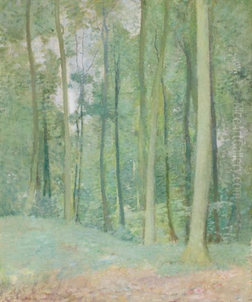 Wooded Landscape Oil Painting by Emil Carlsen