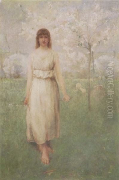 Shepherdess Oil Painting by Emil Carlsen