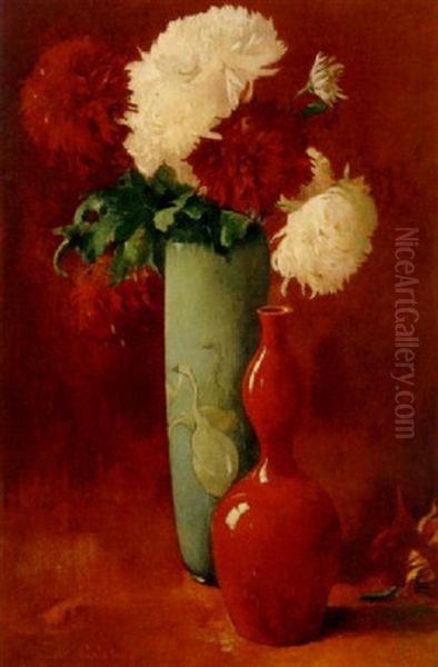 Vase And Flowers Oil Painting by Emil Carlsen