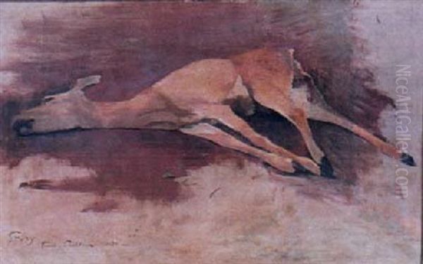 Fallen Doe Oil Painting by Emil Carlsen