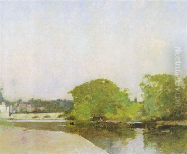 Richmond Bridge In Spring Oil Painting by Emil Carlsen