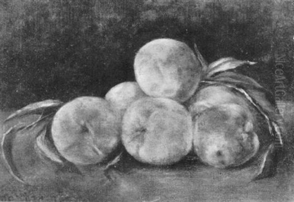 Still Life With Peaches Oil Painting by Emil Carlsen