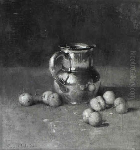 Still Life With Prunes And A Jug Oil Painting by Emil Carlsen