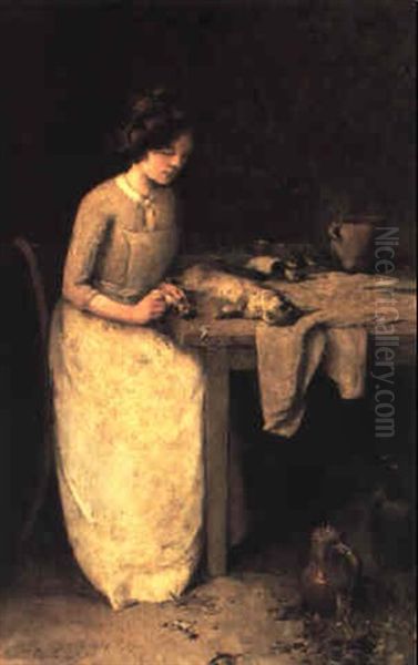 Preparing The Meal Oil Painting by Emil Carlsen