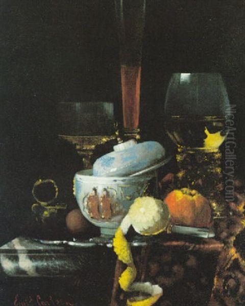 Oriental Still Life Oil Painting by Emil Carlsen