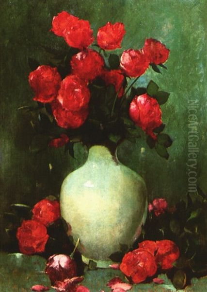 Red Roses Oil Painting by Emil Carlsen