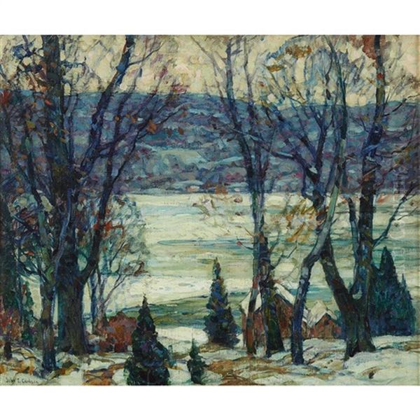 Icebound River Oil Painting by John Fabian Carlson