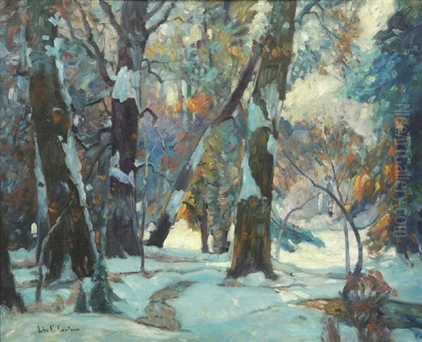 Winter Glow Oil Painting by John Fabian Carlson