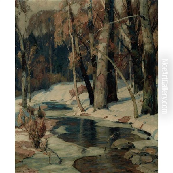 Sunlit Stream Oil Painting by John Fabian Carlson