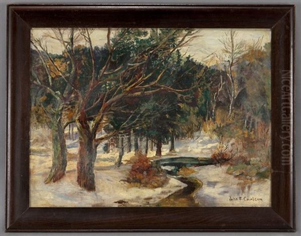 Winter Stream Oil Painting by John Fabian Carlson