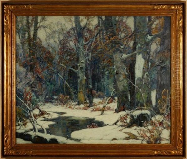 Forest Pool Oil Painting by John Fabian Carlson