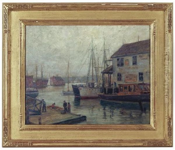 Misty Morning Gloucester Oil Painting by John Fabian Carlson