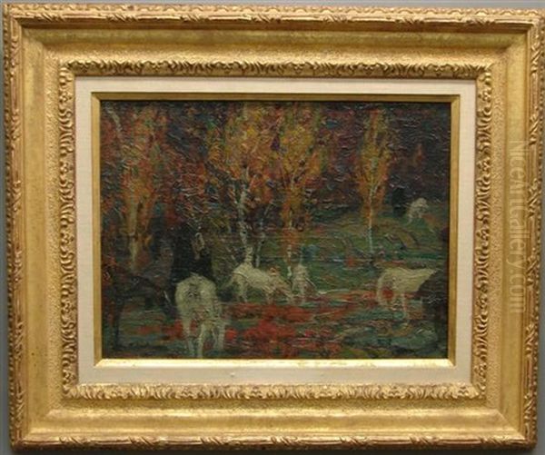 Autumn Grazing Oil Painting by John Fabian Carlson