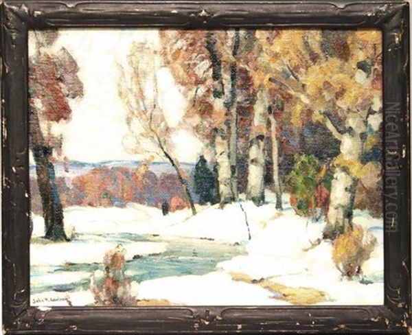 Brookside Beeches Oil Painting by John Fabian Carlson