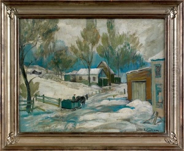 Winter Landscape Oil Painting by John Fabian Carlson