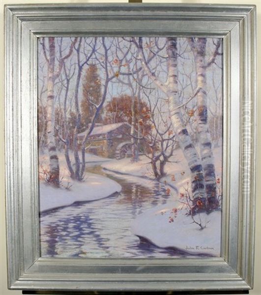 Winter Mood Scene Oil Painting by John Fabian Carlson