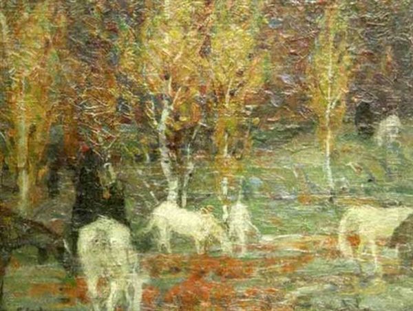 Autumn Grazing Oil Painting by John Fabian Carlson