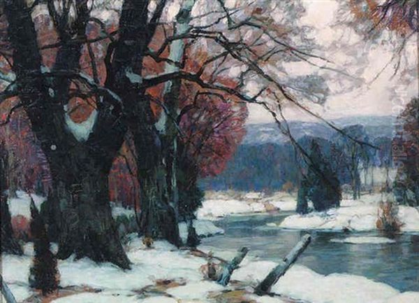 Winter Landscape Oil Painting by John Fabian Carlson