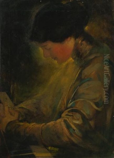 Music Oil Painting by Florence Carlyle