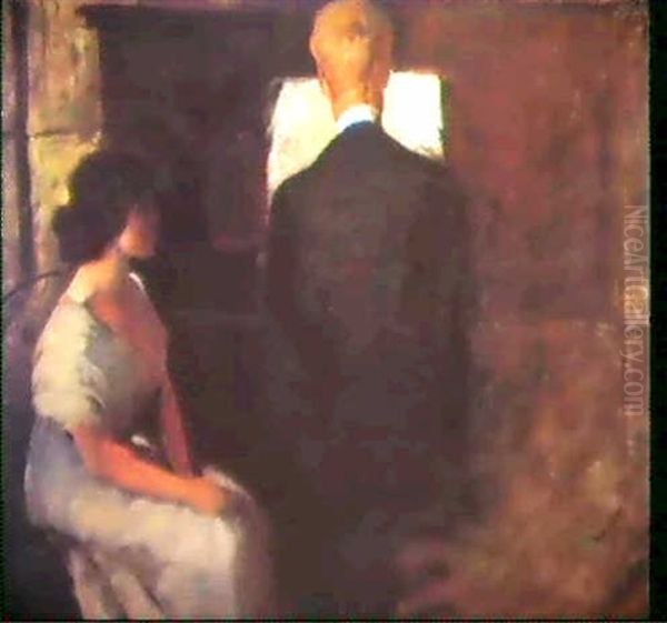 Piano Lesson Oil Painting by Florence Carlyle