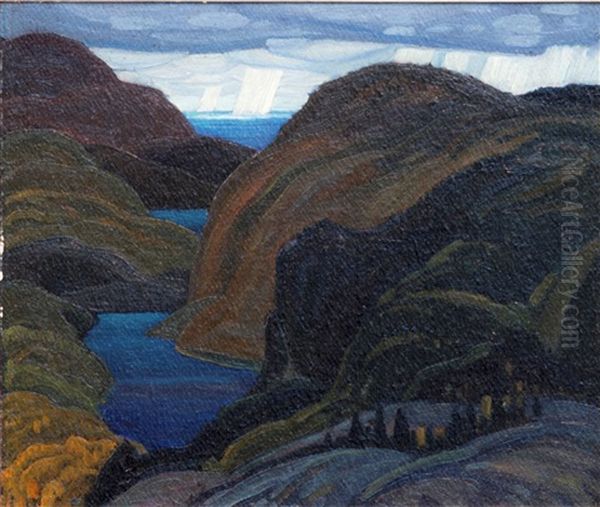 Bauer Mit Zwei Kuhen by Franklin Carmichael