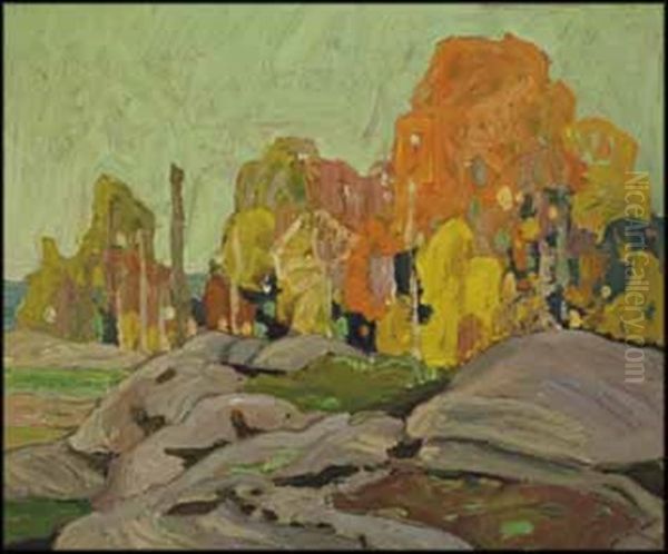 Autumn Trees Oil Painting by Franklin Carmichael